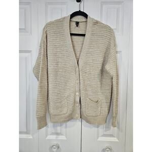 Maurices Medium Silver Thread Accent Button Down Relaxed Fit Cardigan